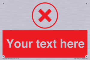 Custom red background, red cross in circle sign